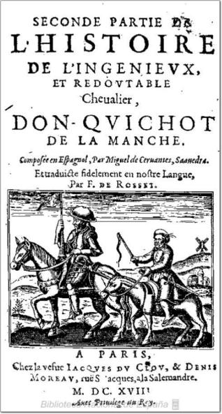 Seconde partie de l'histoire de l'ingenieux et redoutable cheualier, don Quichot de la Manche