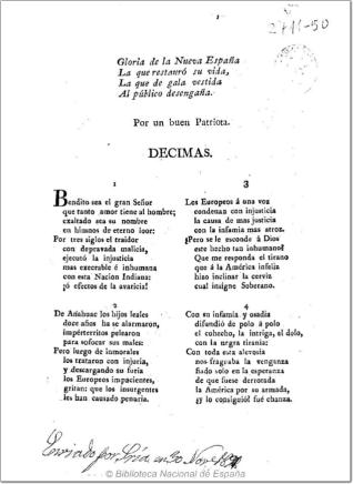 Gloria de la Nueva España la que restauró su vida, la que de gala vestida al público desengaña
