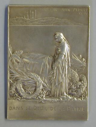 Medalla conmemorativa de la muerte del presidente francés Marie François Sadi Carnot