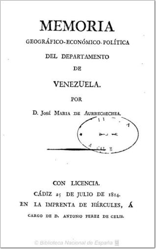 Memoria geográfico-económico-política del Departamento de Venezuela
