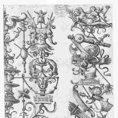 Dos paneles ornamentales con triunfos