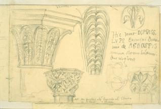 Detalles de capiteles y motivos decorativos del Monasterio de Veruela, Zaragoza