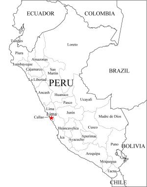 Mapa de departamentos de Perú. Freemap