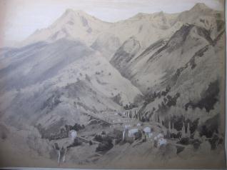 Vista de un pueblo alpino