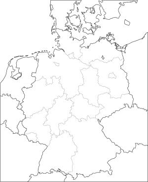 Mapa de estados federales de Alemania. Freemap