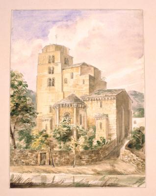Vista exterior del monasterio de Santa Cruz de la Serós (Huesca)