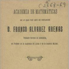 Academia de Matemáticas de la que fue jefe de estudios D. Franco Álvarez Arenas...