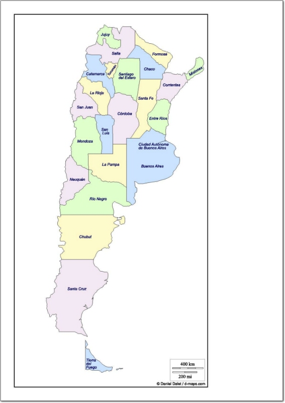 Mapa Pol tico De Argentina Mapa De Provincias De Argentina D maps 