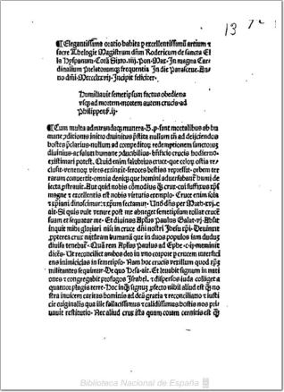 Oratio coram Sixto IV. in die Parasceve anni 1477 habita