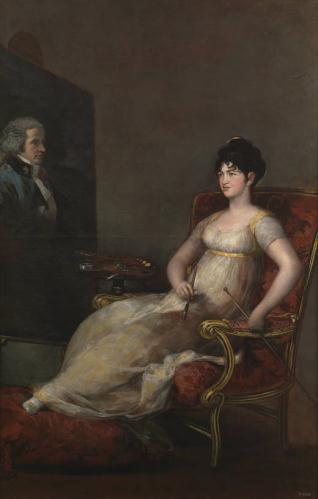 María Tomasa de Palafox y Portocarrero, marquesa de Villafranca, pintando a su marido