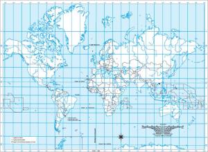 Mapa mudo del Planisferio. IGN de Argentina