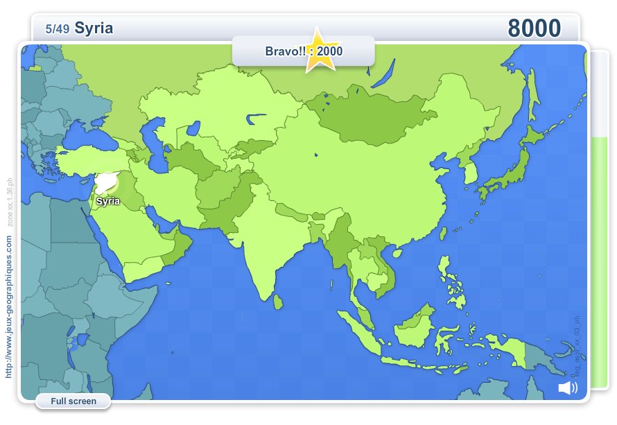 Geo Quizz Asia . Geography map games