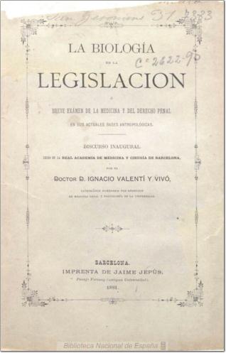 La biología en la legislación ...