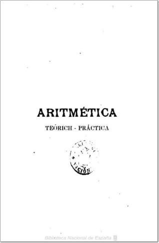 Aritmética teórich-práctica