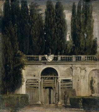Vista del jardín de la Villa Medici en Roma