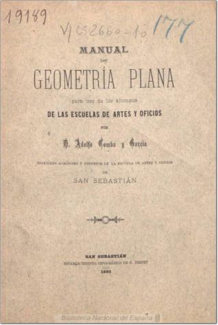 Manual de geometría plana para uso de los alumnos de las escuelas de artes y oficios