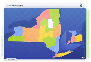 Counties of New York . Geography map games