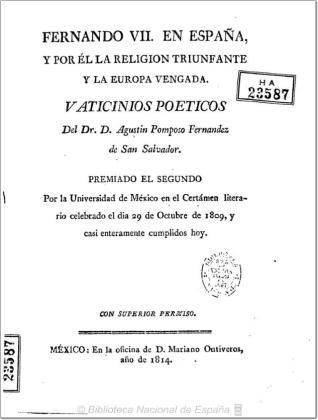 Fernando VII en España y por él la religion triunfante y la Europa vengada