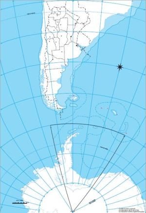 Mapa mudo de Argentina Bicontinental. IGN de Argentina