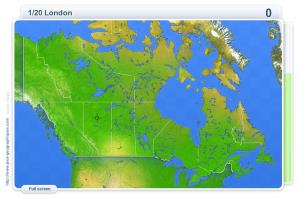 Cities of Canada . Geography map games