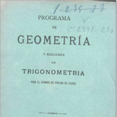 Programa de geometría y nociones de trigonometría para el examen de prueba de curso