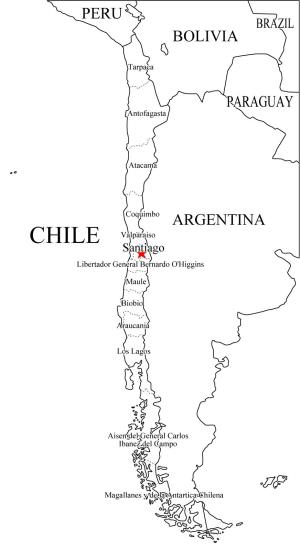 Mapa de regiones de Chile (1974-2007)