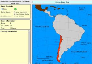 Countries of South and Central America. Advanced Intermediate. Sheppard Software