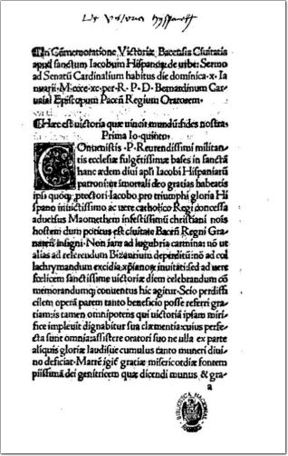 Sermo in commemoratione victoriae Bacensis, anno 1490