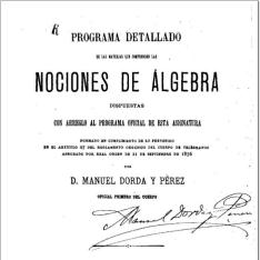 Programa detallado de las materias que comprenden las nociones de álgebra dispuestas con arreglo al programa oficial de esta asignatura ...