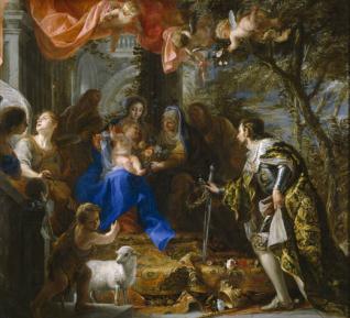 La Virgen con el Niño adorados por San Luis, rey de Francia