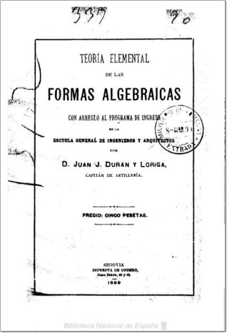 Teoría elemental de las formas algebraicas