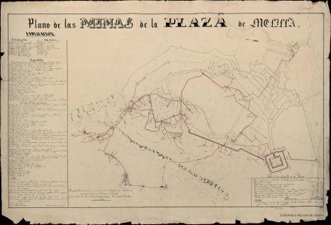 Plano de las minas de la Plaza de Melilla