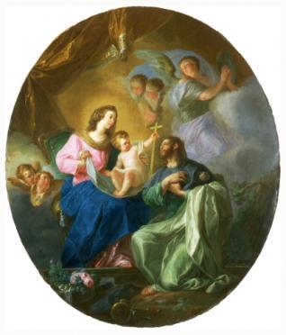 La Virgen María con el Niño y Santiago el Mayor