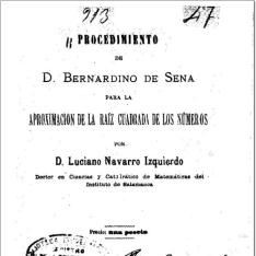 Procedimiento de D. Bernardino de Sena para la aproximación de la raíz cuadrada de los números