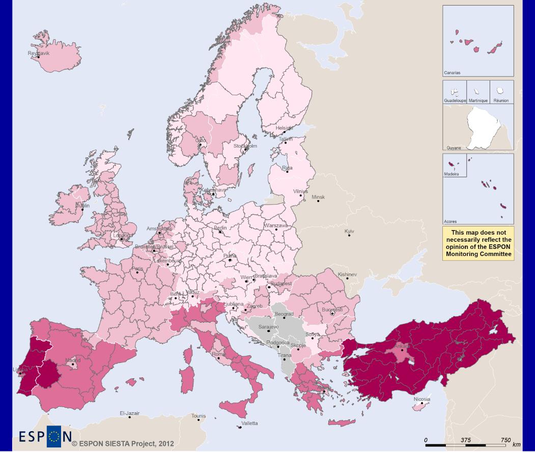 Mapa de Europa: Personas con baja cualificación formativa. Learn Europe