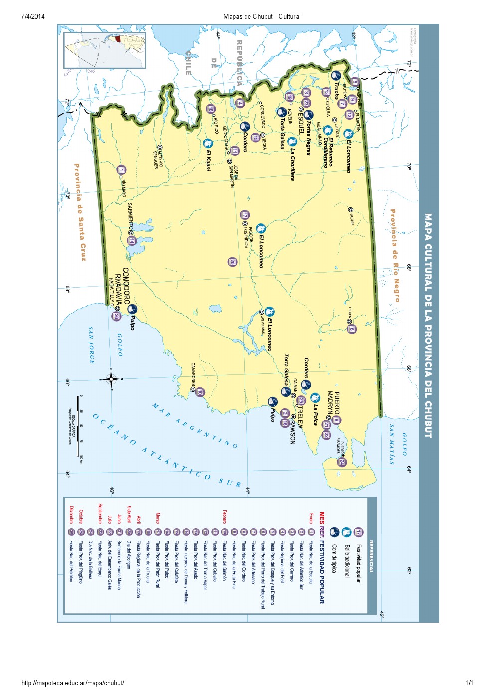 Mapa cultural del Chubut. Mapoteca de Educ.ar