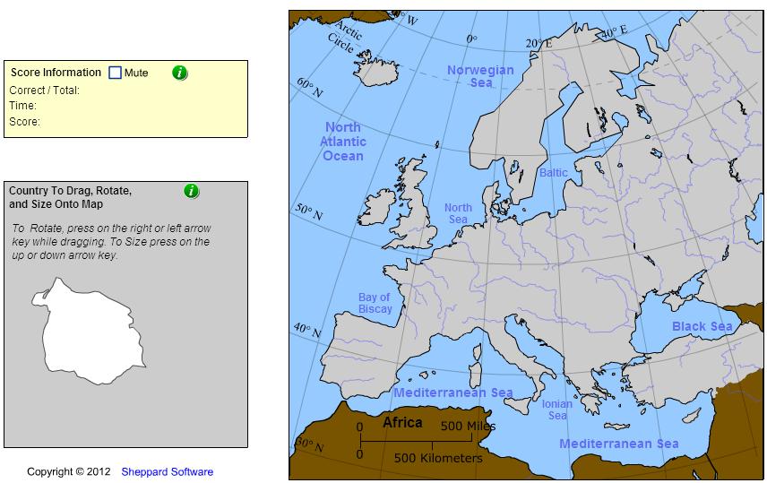 Countries of Europe. Cartographer. Sheppard Software