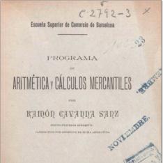 Programa de aritmética y cálculos mercantiles
