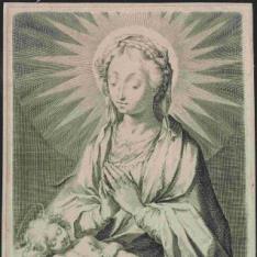 La Virgen adorando al Niño dormido