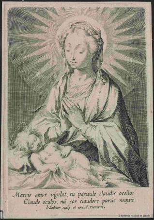 La Virgen adorando al Niño dormido