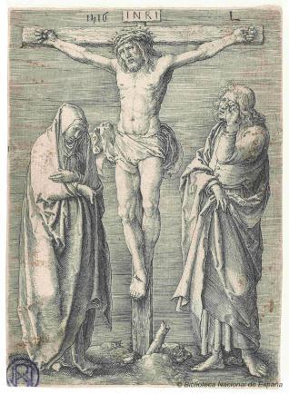 La Crucifixión con la Virgen y San Juan