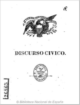 Discurso cívico que a virtud de eleccion de la Escelentisima Municipalidad pronunció en la capital de el Estado de Oajaca el dia 30 de Abril el Comandante del Escuadron de Jamiltepec C. Jose Manuel Micheltorena a honor ... del heroe ... Vicente Guerrero en su ecsaltación á la segunda presidencia constitucional