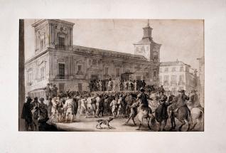 Proclamación del rey Carlos IV en la Plaza de la Villa