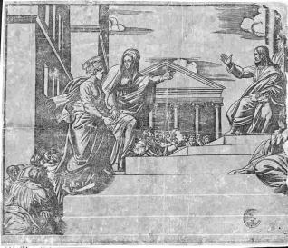 Marta conduciendo a la Magdalena al templo