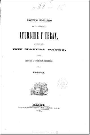 Bosquejo biográfico de los Generales Iturbide y Terán