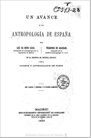 Un avance a la antropología de España