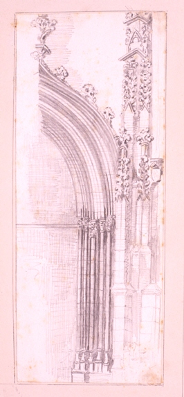 Detalle de una portada gótica del palacio de Mosén Sorell de Valencia