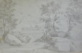 Vista de El Escorial desde la silla de Felipe II