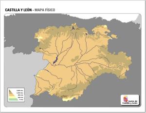 Mapa de relieve de Castilla y León. JCyL