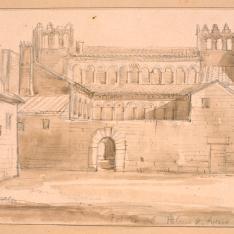 Vista trasera del palacio de los Urriés en Ayerbe, Huesca